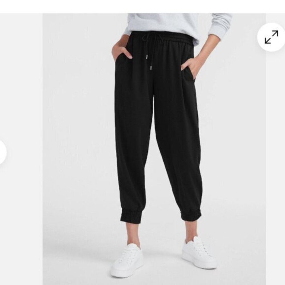 EXPRESS Black High Waisted Drawstring Jogger Pants Size Medium